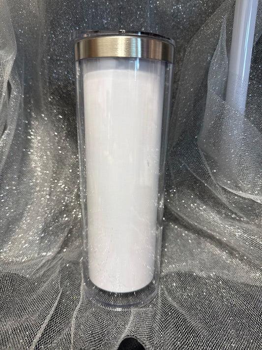 20 oz Sublimation Snow Globe Stainless Steel Tumbler